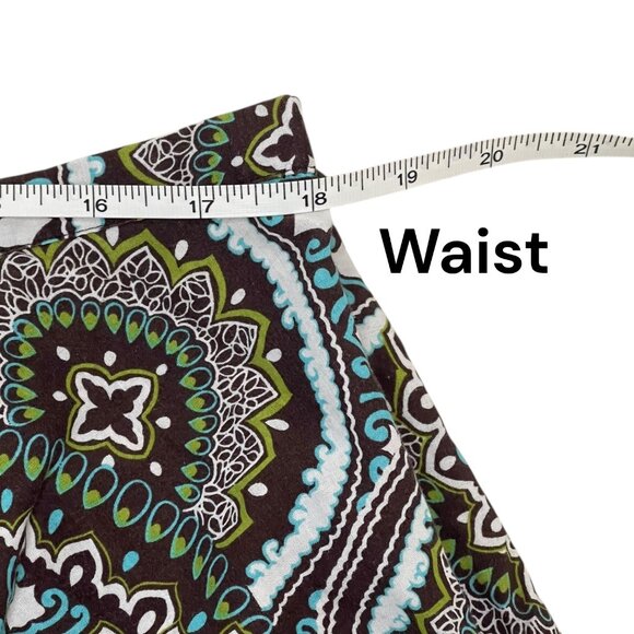 New York & Company Skirt 18 A-Line 100% Cotton Y2K Boho Mandala Office Preppy - Picture 3 of 6